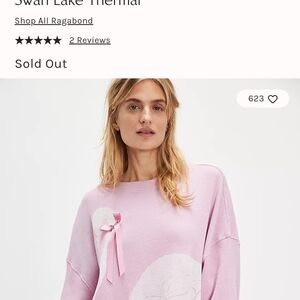 Free People Swan Lake Thermal Women's Pink Crew Neck.